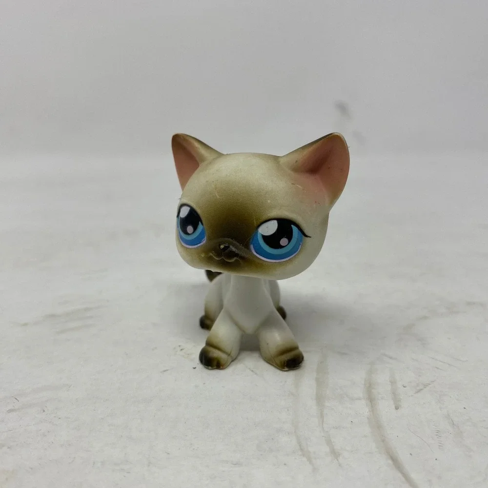 Hasbro‎ Littlest Pet Shop Siamese Cat 5 Vintage 2004 Pink Magnet Blue Eyes LPS